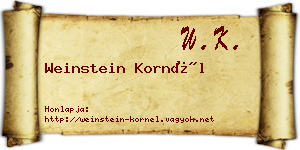 Weinstein Kornél névjegykártya